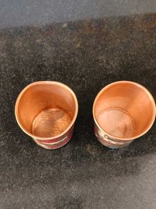 Unique printed Copper Jug with Glass set
