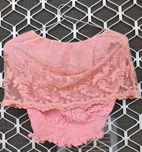 Pink Off Shoulder Floral Top