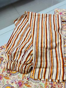Cream Kurta Pant Set, Size-M