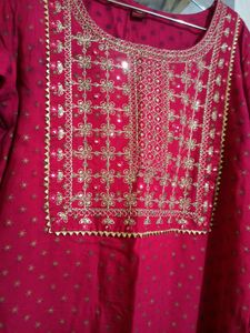Red Ethnic Kurta Set