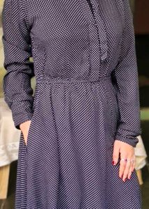 Polka Dot Tie Neck Dress