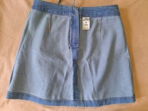 Blue Denim Korean Skirt For Women