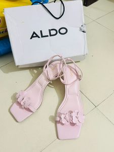 ALDO Pink Floral Ankle Strap  Stiletto Sandals