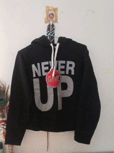 Never Give Up Black Hoodie