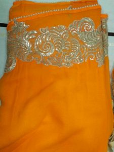 Elegant Orange Saree