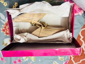 Beige Crocodile Textured Flats Box Packed Size 5-7