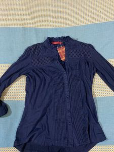 Laks*ita navy blue shirt top