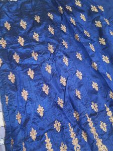 Elegant Blue &amp; Gold lahenga