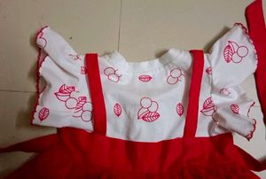 New Red And White Colour Frock
