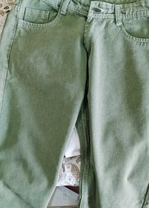 Olive Green Straight Leg Jeans