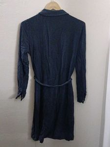Denim Shirt Dress With Belt( Acid washed)