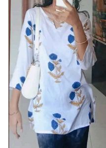 Floral Print Short Kurta