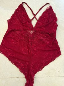 Red Lace Teddy Bodysuit