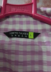 Checked Crop Top Shirt