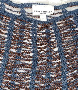 Blue &amp; brown Embellished Top