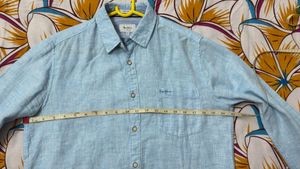 Pepe Light Blue Linen Shirt - Size M