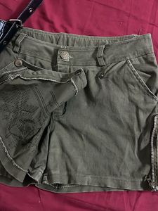 Olive Green Mini Skirt
