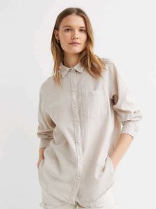 H&M Linen Blend Oversized Shirt NEW/ XS