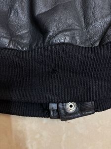 Vintage Black Leather Aviator Bomber Jacket