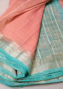 Elegant Pink &amp; Blue Saree