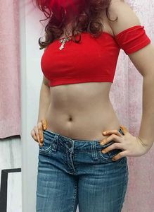 Hot Red Offshoulder Crop Top