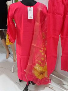 Pink premium quality pearl Embellished Kurta Set