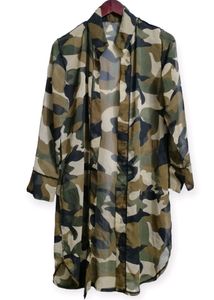 Camouflage Sheer Longline Shirt (Woman)