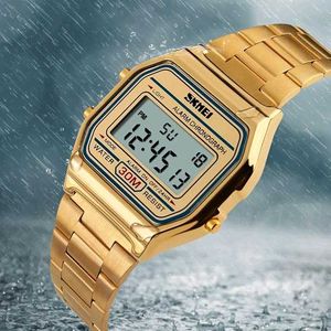 Gold Digital Watch For Men And Women Girls