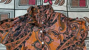 Funky Print Cropped Shirt