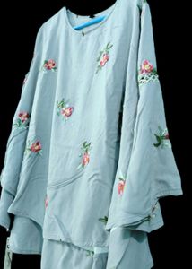 Embroidered Layered Tunic Top