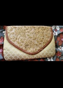 Green Saree Silver Border FREE Big Size Clutch 😍