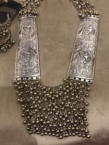 Garba Special Silver Tone Jewelry Set