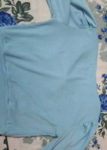 Blue Women Crop Top