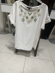 Embellished White Top