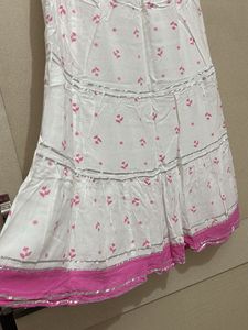 Pink Floral Ethnic Skirt