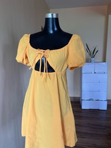 Yellow Cutout Mini Dress