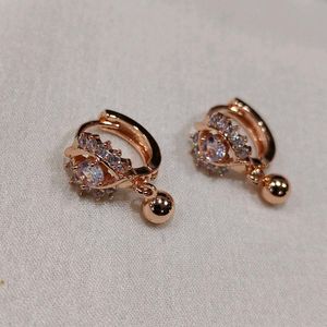 Rose Gold Floral Drop Earrings
