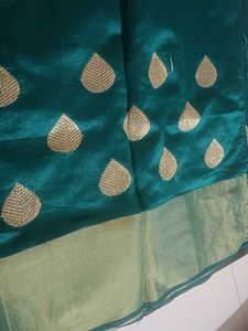 Green Embroidered Dress Material
