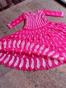 56 Kali Original Chikankari Flayer Kurti With Inne