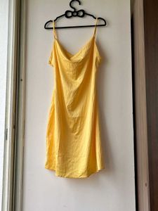 Yellow Satin Mini Dress