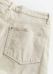 Beige Wide Leg cropped Jeans