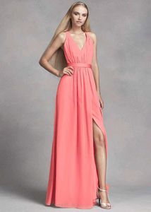 Coral Gown with Slit