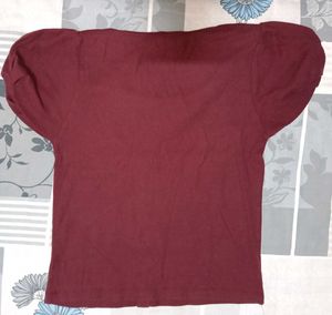 Maroon Button-Down Top