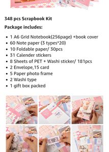 The AutoStory Paper Aesthetic Scrapbook Kit, Junk/Daily Journal Scrapbooking Supplies Stationery, A6 Grid Notebook, Diy Journaling Craft Gift For Teen Girls, Boys, Kids, Women (My Sweetheart), Pink