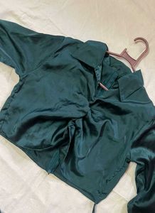 Elegant Green Crop Top