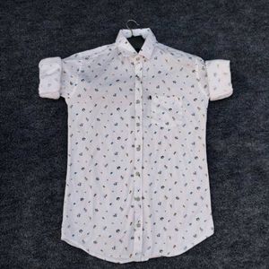 Patterned White Shirt