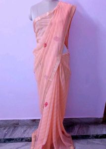 Peach Floral Saree