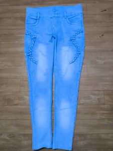 Light Blue Braided Accent Jeans