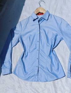 Y2K Light Blue Fitted Shirt