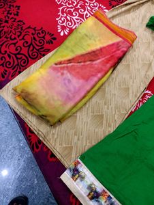 A-line Green Kurta Set